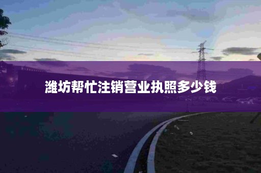 潍坊帮忙注销营业执照多少钱