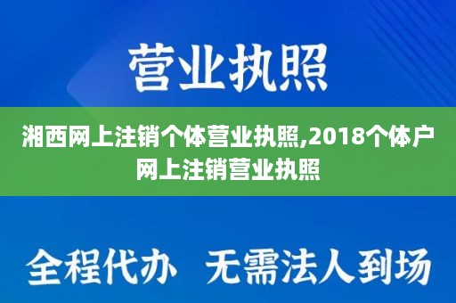 湘西网上注销个体营业执照,2018个体户网上注销营业执照