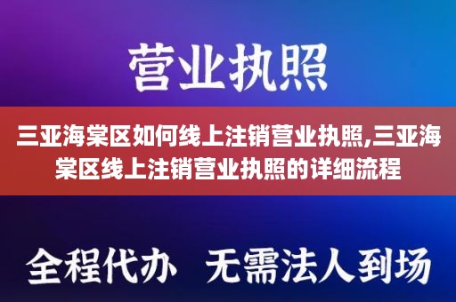 三亚海棠区如何线上注销营业执照,三亚海棠区线上注销营业执照的详细流程