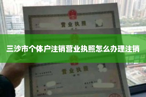 三沙市个体户注销营业执照怎么办理注销