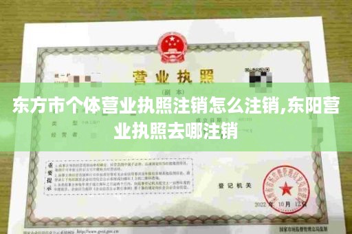 东方市个体营业执照注销怎么注销,东阳营业执照去哪注销