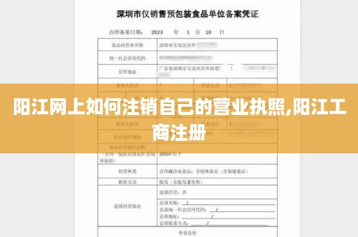 阳江网上如何注销自己的营业执照,阳江工商注册