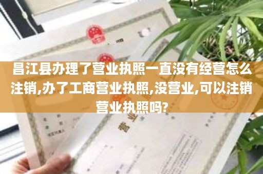 昌江县办理了营业执照一直没有经营怎么注销,办了工商营业执照,没营业,可以注销营业执照吗?