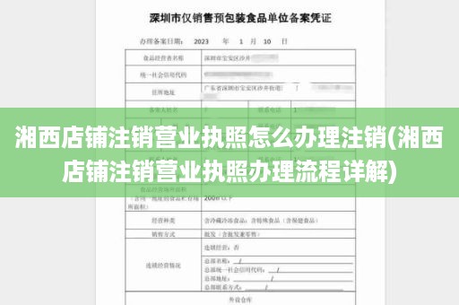 湘西店铺注销营业执照怎么办理注销(湘西店铺注销营业执照办理流程详解)