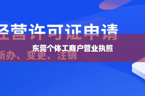 东莞个体工商户营业执照