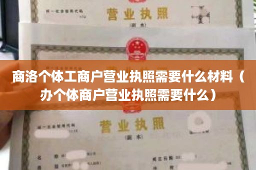 商洛个体工商户营业执照需要什么材料（办个体商户营业执照需要什么）