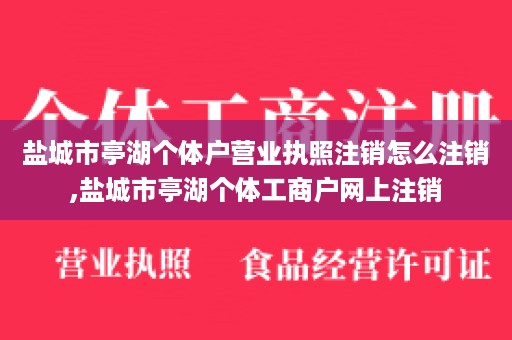 盐城市亭湖个体户营业执照注销怎么注销,盐城市亭湖个体工商户网上注销