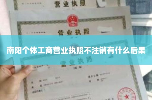 南阳个体工商营业执照不注销有什么后果