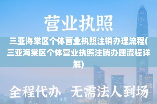 三亚海棠区个体营业执照注销办理流程(三亚海棠区个体营业执照注销办理流程详解)