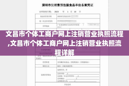 文昌市个体工商户网上注销营业执照流程,文昌市个体工商户网上注销营业执照流程详解