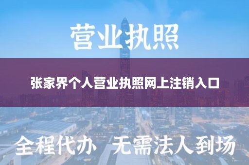 张家界个人营业执照网上注销入口