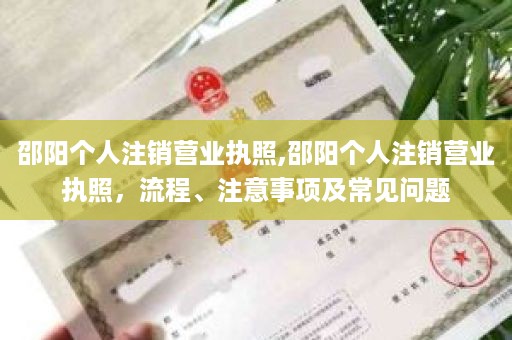 邵阳个人注销营业执照,邵阳个人注销营业执照，流程、注意事项及常见问题