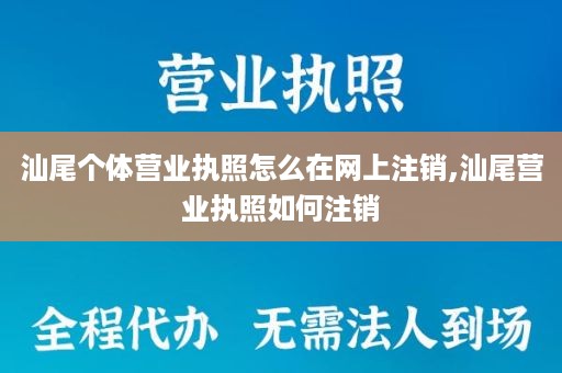 汕尾个体营业执照怎么在网上注销,汕尾营业执照如何注销