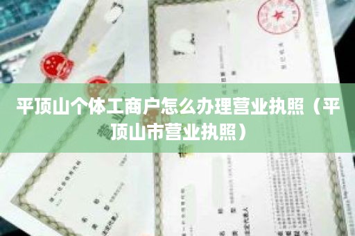 平顶山个体工商户怎么办理营业执照（平顶山市营业执照）