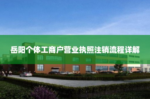 岳阳个体工商户营业执照注销流程详解