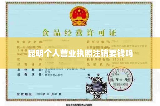 昆明个人营业执照注销要钱吗