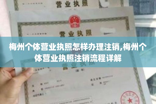 梅州个体营业执照怎样办理注销,梅州个体营业执照注销流程详解