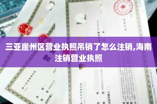 三亚崖州区营业执照吊销了怎么注销,海南注销营业执照