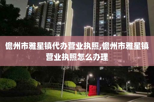 儋州市雅星镇代办营业执照,儋州市雅星镇营业执照怎么办理