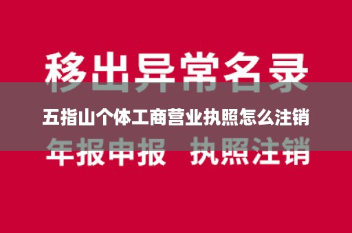五指山个体工商营业执照怎么注销