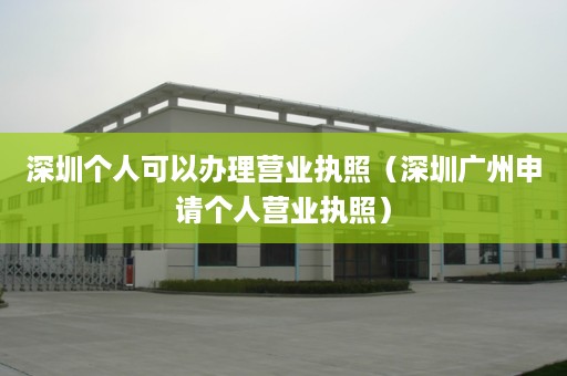 深圳个人可以办理营业执照（深圳广州申请个人营业执照）
