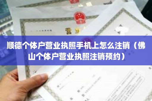 顺德个体户营业执照手机上怎么注销（佛山个体户营业执照注销预约）