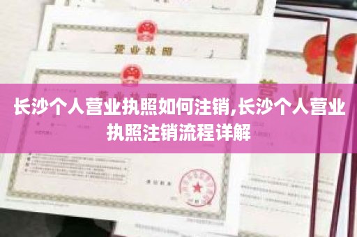 长沙个人营业执照如何注销,长沙个人营业执照注销流程详解