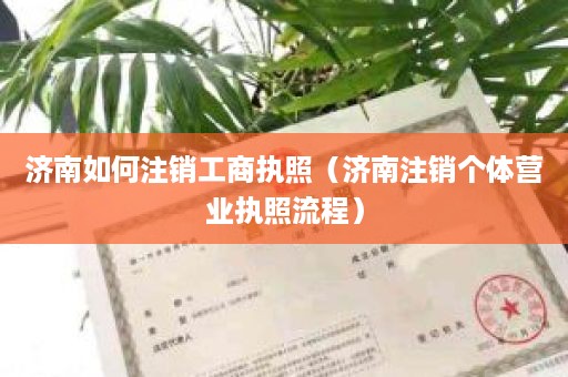 济南如何注销工商执照（济南注销个体营业执照流程）