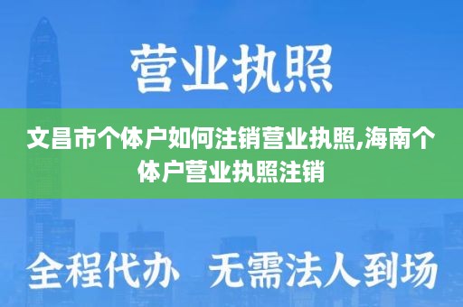 文昌市个体户如何注销营业执照,海南个体户营业执照注销