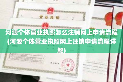 河源个体营业执照怎么注销网上申请流程(河源个体营业执照网上注销申请流程详解)