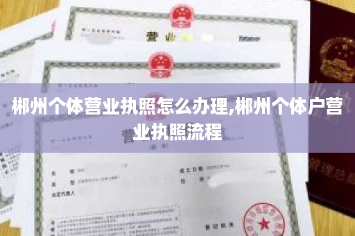 郴州个体营业执照怎么办理,郴州个体户营业执照流程
