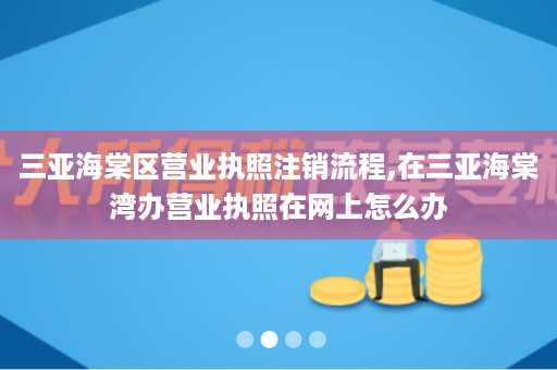 三亚海棠区营业执照注销流程,在三亚海棠湾办营业执照在网上怎么办