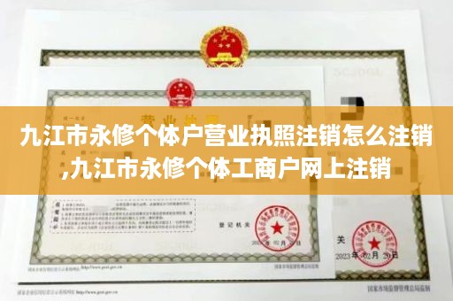 九江市永修个体户营业执照注销怎么注销,九江市永修个体工商户网上注销