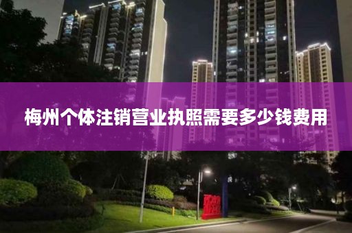 梅州个体注销营业执照需要多少钱费用