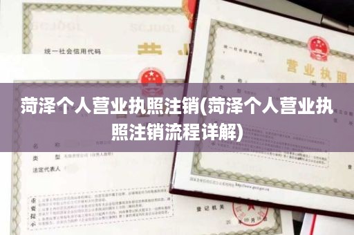 菏泽个人营业执照注销(菏泽个人营业执照注销流程详解)