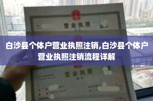 白沙县个体户营业执照注销,白沙县个体户营业执照注销流程详解