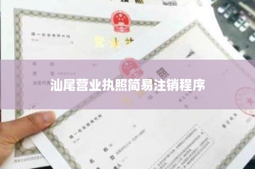 汕尾营业执照简易注销程序