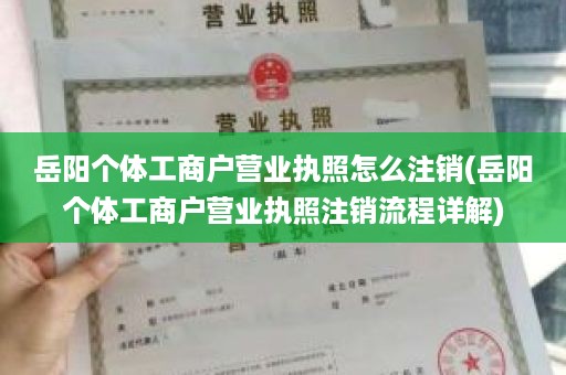 岳阳个体工商户营业执照怎么注销(岳阳个体工商户营业执照注销流程详解)
