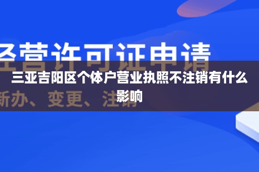 三亚吉阳区个体户营业执照不注销有什么影响