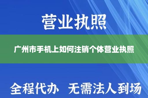广州市手机上如何注销个体营业执照