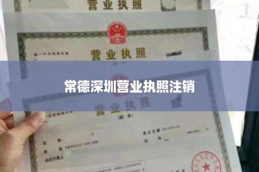 常德深圳营业执照注销