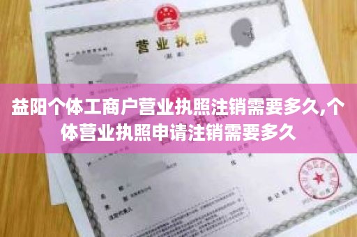 益阳个体工商户营业执照注销需要多久,个体营业执照申请注销需要多久