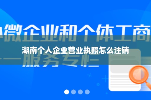 湖南个人企业营业执照怎么注销