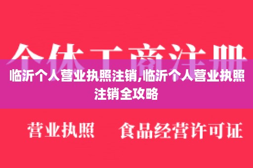 临沂个人营业执照注销,临沂个人营业执照注销全攻略