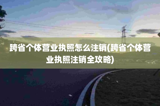 跨省个体营业执照怎么注销(跨省个体营业执照注销全攻略)