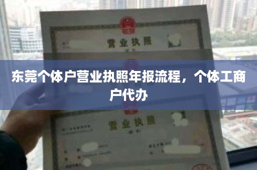 东莞个体户营业执照年报流程，个体工商户代办