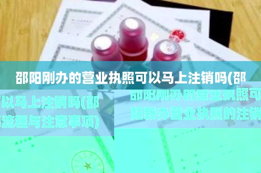 邵阳刚办的营业执照可以马上注销吗(邵阳新办营业执照的注销流程与注意事项)