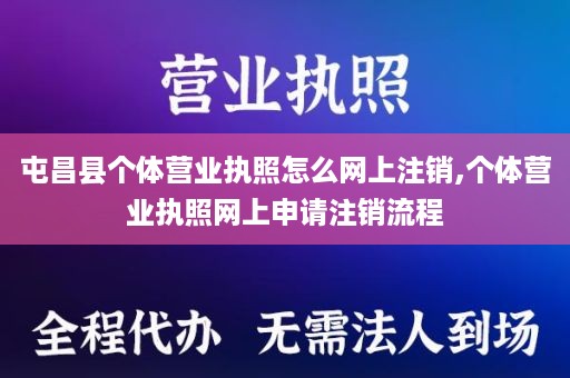 屯昌县个体营业执照怎么网上注销,个体营业执照网上申请注销流程