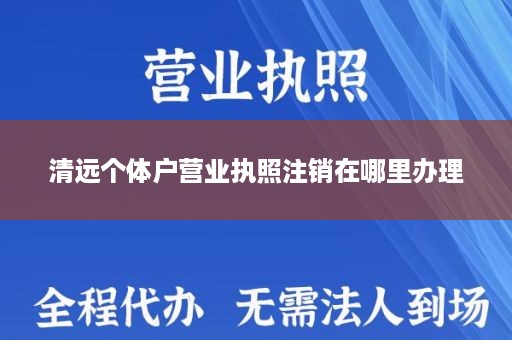 清远个体户营业执照注销在哪里办理