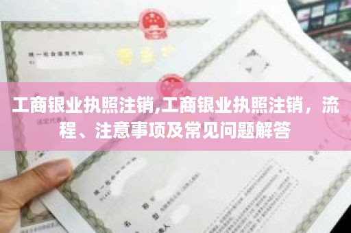 工商银业执照注销,工商银业执照注销，流程、注意事项及常见问题解答